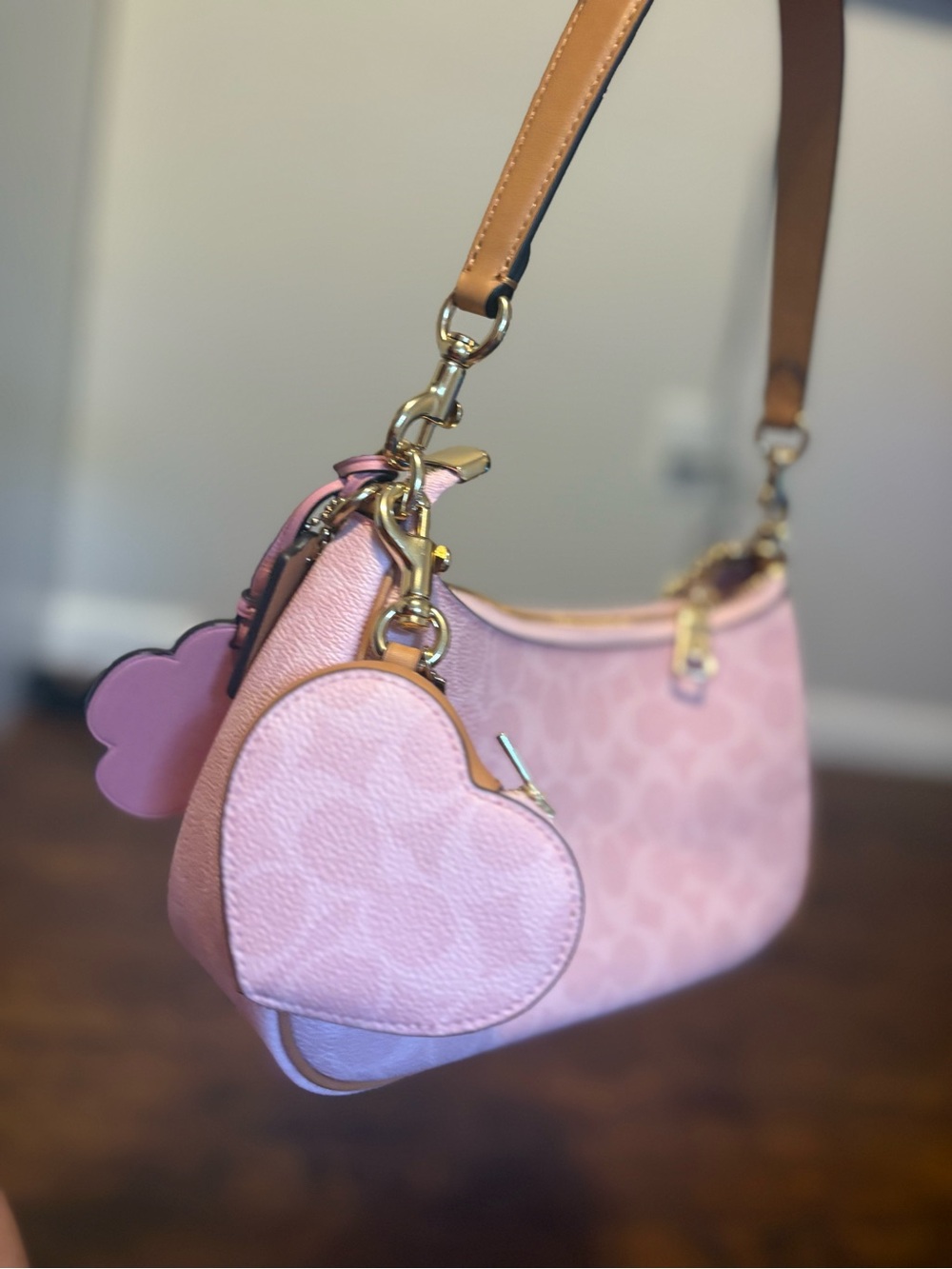 Powder Pink Terri Shoulder Bag Authentic - Picture 3 of 7
